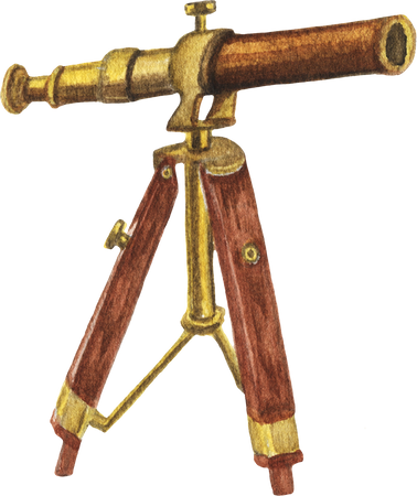 Antique Telescope Illustration